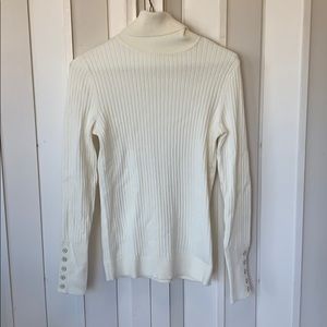 Talbots Button Cuff Ribbed Sweater